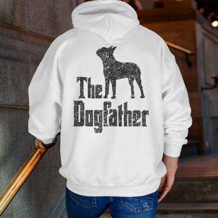 The Dogfather Boston Terrier Dog Funny Dog Gift T-Shirt For Men Women Girls Kids Men Zip Up Hoodie Back Print, funny gift