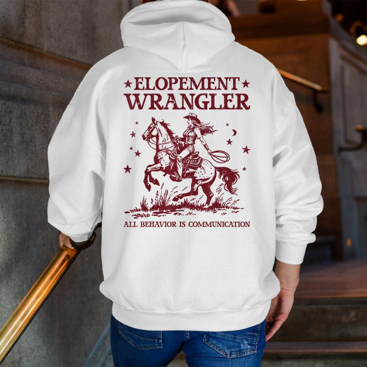 Elopement Wrangler Teacher ABA Behavior Support Cowboy Men Zip Up Hoodie Back Print, funny gift Elopement Wrangler Teacher ABA Behavior Support Cowboy Men Zip Up Hoodie Back Print, funny gift