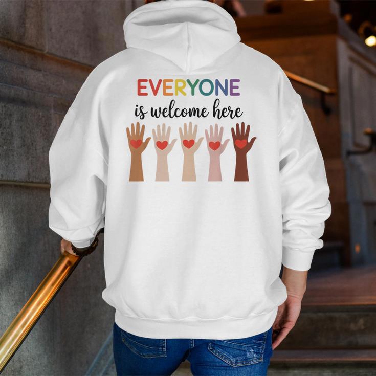 Everyone Is Welcome Here Idaho Teacher Men Zip Up Hoodie Back Print, funny gift Everyone Is Welcome Here Idaho Teacher Men Zip Up Hoodie Back Print, funny gift