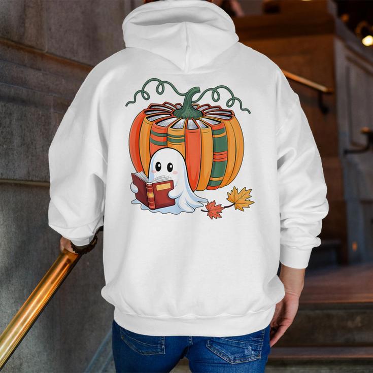Fall Book Pumpkin Books Ghost Reading Halloween Teacher Men Zip Up Hoodie Back Print, funny gift Fall Book Pumpkin Books Ghost Reading Halloween Teacher Men Zip Up Hoodie Back Print, funny gift