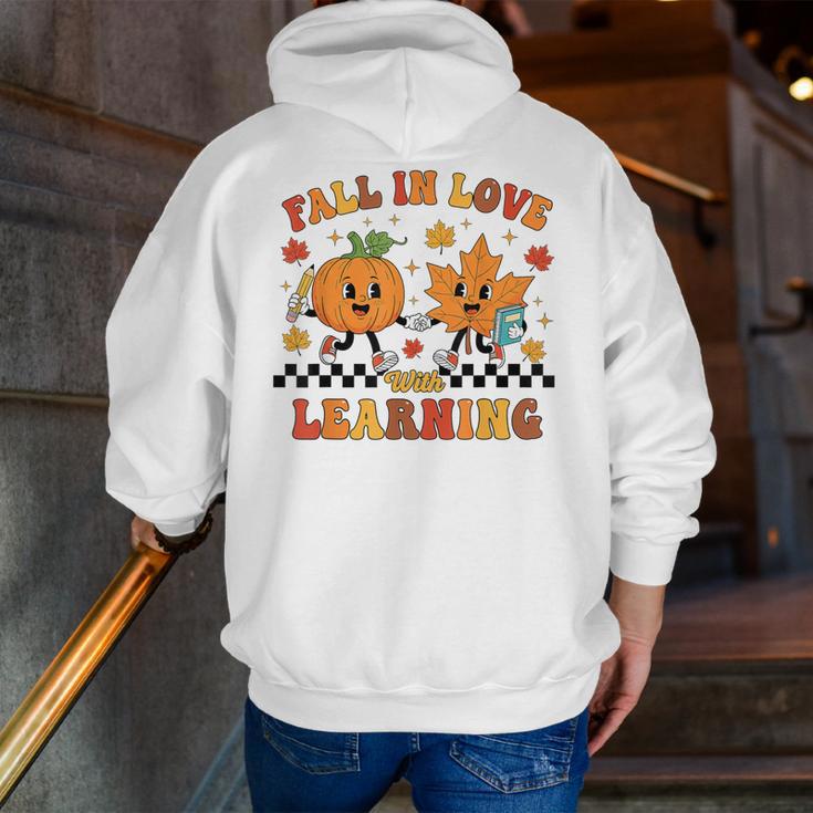Fall In Love With Learning Teacher Student Autumn Pumpkin Men Zip Up Hoodie Back Print, funny gift Fall In Love With Learning Teacher Student Autumn Pumpkin Men Zip Up Hoodie Back Print, funny gift