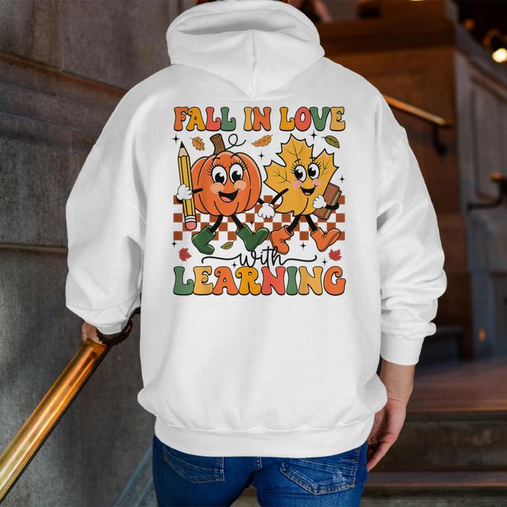 Fall In Love With Learning Thanksgiving Teacher Student Men Zip Up Hoodie Back Print, funny gift Fall In Love With Learning Thanksgiving Teacher Student Men Zip Up Hoodie Back Print, funny gift