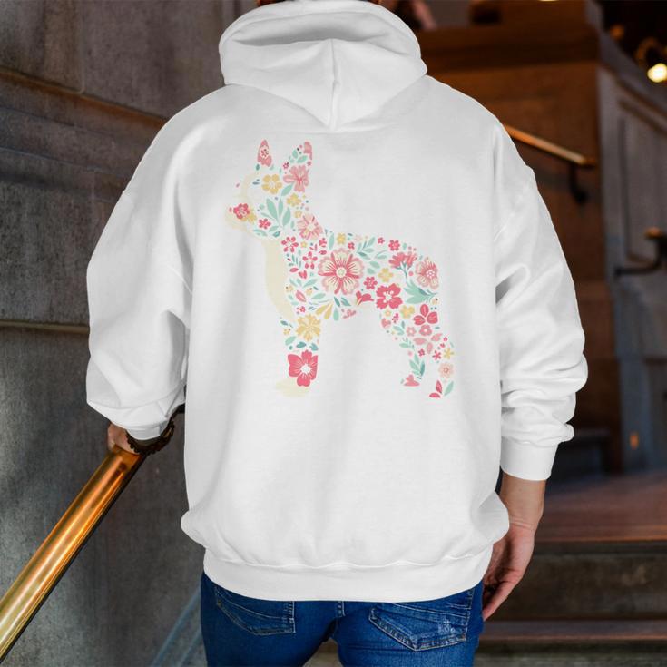 Floral FLower Boston Terrier Mom Grandma Men Zip Up Hoodie Back Print, Boston Terrier Mom Hoodies, funny gift
