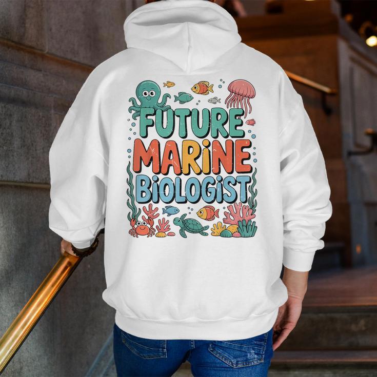 Future Marine Biologist Student Biology Teacher Kids Men Zip Up Hoodie Back Print, Future Teacher Hoodies, funny gift