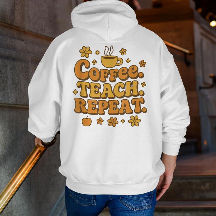 Groovy Coffee Teach Repeat Retro Teacher Men Zip Up Hoodie Back Print, Groovy Teacher Hoodies, funny gift Groovy Coffee Teach Repeat Retro Teacher Men Zip Up Hoodie Back Print, Groovy Teacher Hoodies, funny gift