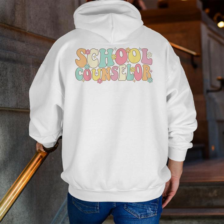 Groovy School Counselor Back To School Teacher Counseling Men Zip Up Hoodie Back Print, Groovy Teacher Hoodies, funny gift