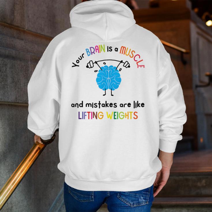 Growth Mindset Tee Teacher Quotes Men Women Kids Men Zip Up Hoodie Back Print, funny gift