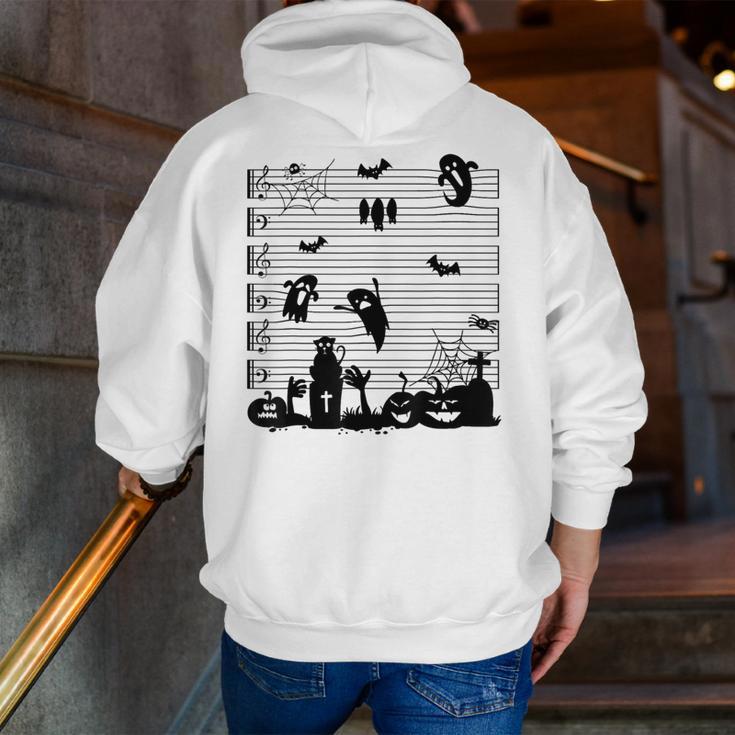 Halloween Music Note Clefs Spooky Ghost For Music Teacher Men Zip Up Hoodie Back Print, funny gift Halloween Music Note Clefs Spooky Ghost For Music Teacher Men Zip Up Hoodie Back Print, funny gift