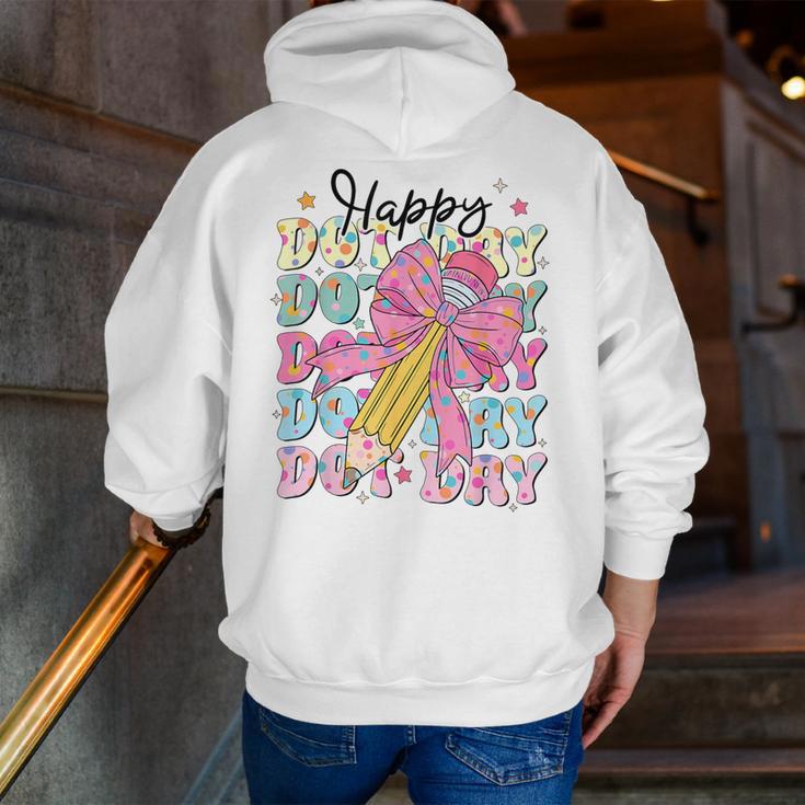 Happy Dot Day 2025 Coquette Bow Teachers Kids Boys Girls Men Zip Up Hoodie Back Print, funny gift Happy Dot Day 2025 Coquette Bow Teachers Kids Boys Girls Men Zip Up Hoodie Back Print, funny gift