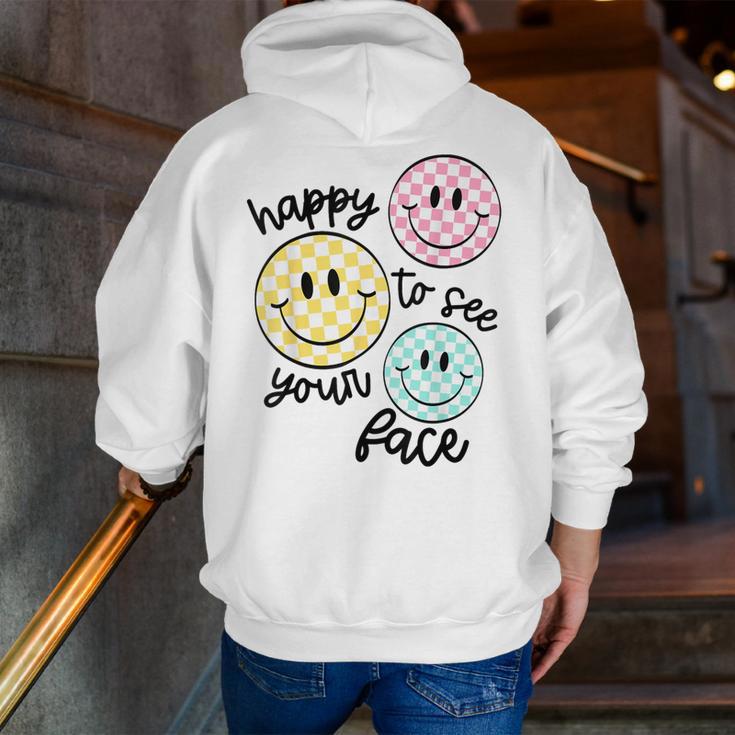 Happy To See Your Face Smile Face Teacher Back To School Men Zip Up Hoodie Back Print, funny gift Happy To See Your Face Smile Face Teacher Back To School Men Zip Up Hoodie Back Print, funny gift