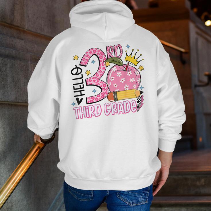Hello 3rd Third Grade Back To School Pink Leopard Teacher Men Zip Up Hoodie Back Print, funny gift Hello 3rd Third Grade Back To School Pink Leopard Teacher Men Zip Up Hoodie Back Print, funny gift