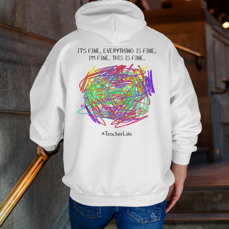 It's Fine Everything Is Fine I'm Fine Pre K Teacher Life For Men Women Girls Kids Men Zip Up Hoodie Back Print, funny gift It's Fine Everything Is Fine I'm Fine Pre K Teacher Life For Men Women Girls Kids Men Zip Up Hoodie Back Print, funny gift