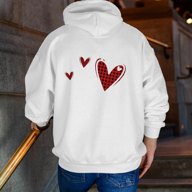 Kindergarten Has My Heart Buffalo Print Teacher Valentine Men Zip Up Hoodie Back Print, funny gift