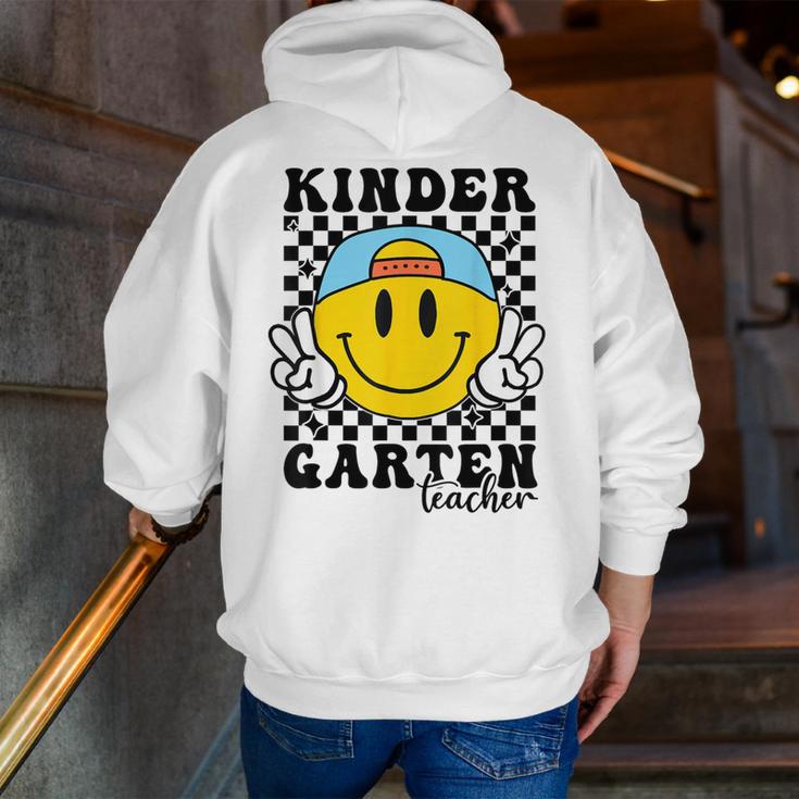 Kindergarten Teacher Hippie Smile Face Back School Men Zip Up Hoodie Back Print, funny gift Kindergarten Teacher Hippie Smile Face Back School Men Zip Up Hoodie Back Print, funny gift