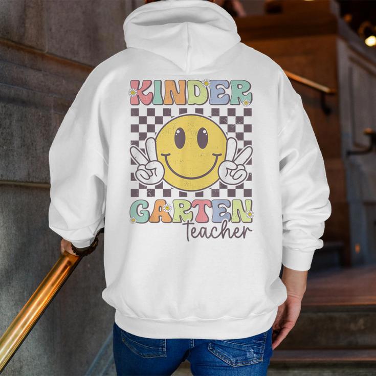 Kindergarten Teacher Team Hippie Smile Face Back To School Men Zip Up Hoodie Back Print, funny gift Kindergarten Teacher Team Hippie Smile Face Back To School Men Zip Up Hoodie Back Print, funny gift