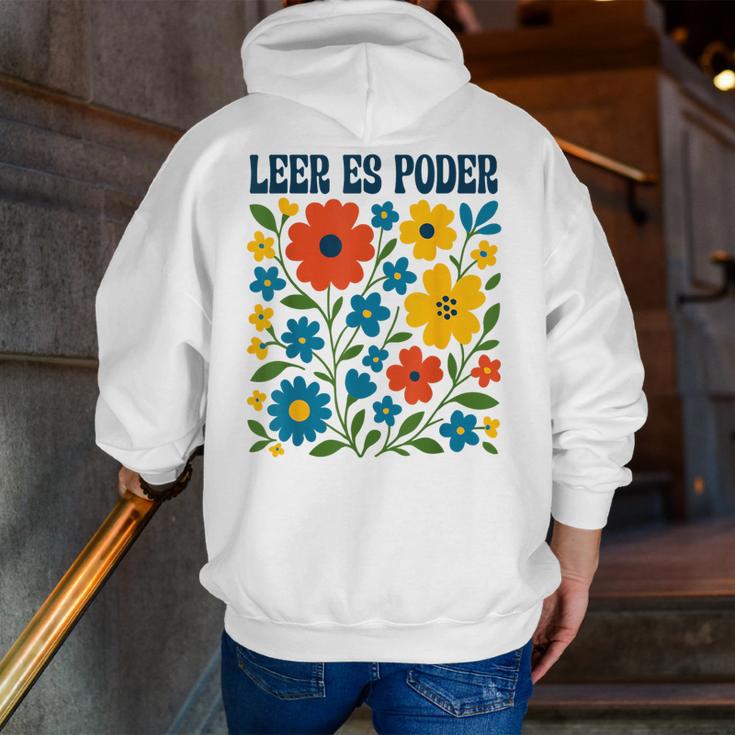 Leer Es Poder Cute Floral Boho Spanish Teacher Reading Men Zip Up Hoodie Back Print, funny gift Leer Es Poder Cute Floral Boho Spanish Teacher Reading Men Zip Up Hoodie Back Print, funny gift