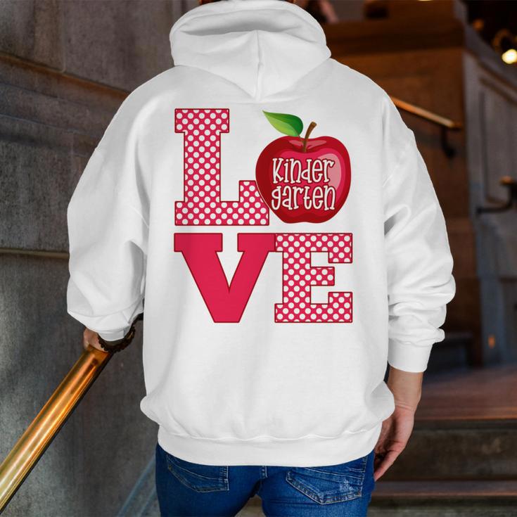 Love Kindergarten Cute Apple School Teacher Men Zip Up Hoodie Back Print, funny gift Love Kindergarten Cute Apple School Teacher Men Zip Up Hoodie Back Print, funny gift