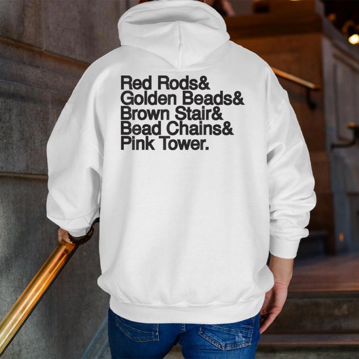Montessori Helvetica Education Teacher Men Zip Up Hoodie Back Print, funny gift