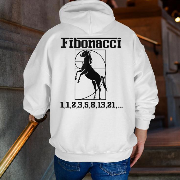 Nerdy Fibonacci Racing Car Horse Math Teacher Men Women Girls Kids Men Zip Up Hoodie Back Print, funny gift