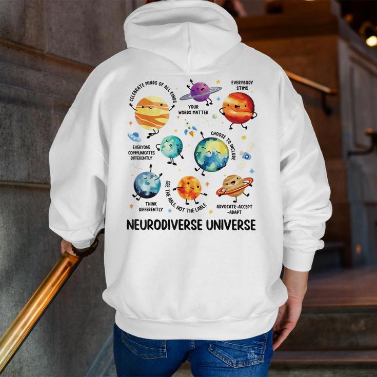 Neurodiverse Universe Space Planet Special Education Teacher Men Zip Up Hoodie Back Print, funny gift Neurodiverse Universe Space Planet Special Education Teacher Men Zip Up Hoodie Back Print, funny gift