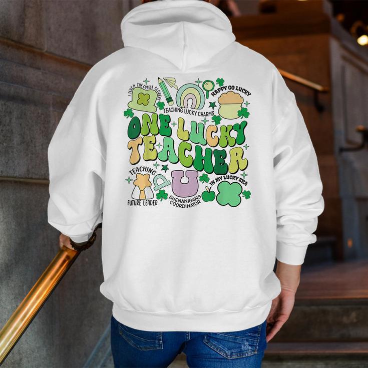 One Lucky Teacher St Patrick's Day Irish Teacher Lucky Era Men Zip Up Hoodie Back Print, funny gift One Lucky Teacher St Patrick's Day Irish Teacher Lucky Era Men Zip Up Hoodie Back Print, funny gift