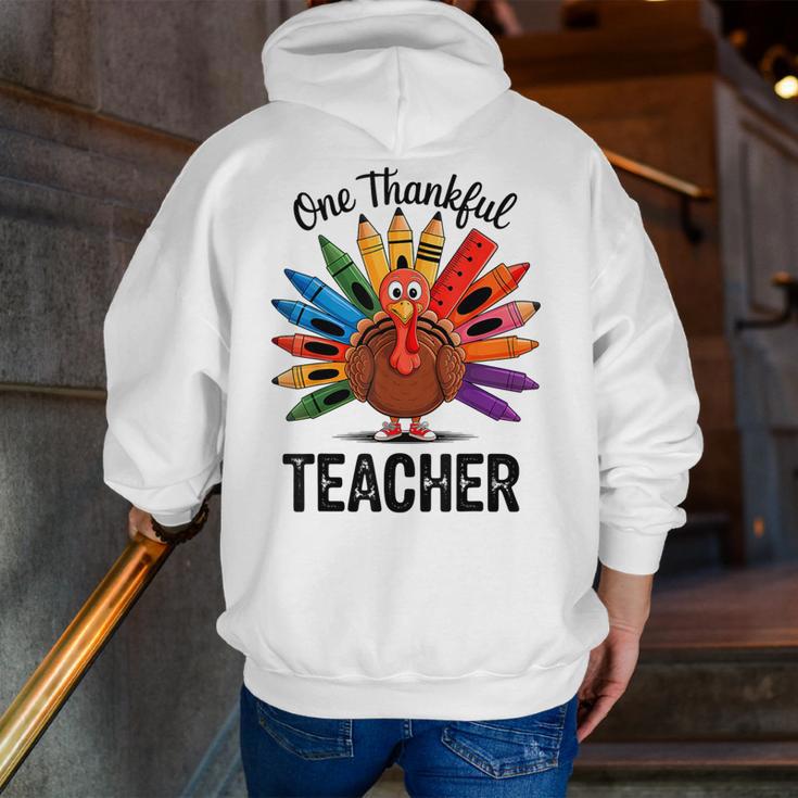 One Thankful Teacher Thanksgiving TurkeyCute Pencil Men Zip Up Hoodie Back Print, funny gift One Thankful Teacher Thanksgiving TurkeyCute Pencil Men Zip Up Hoodie Back Print, funny gift