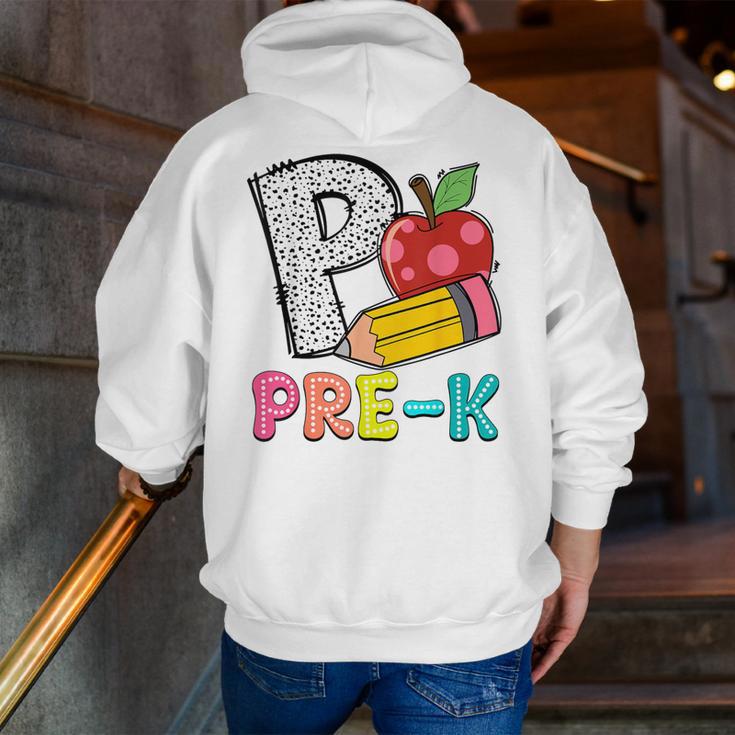P Is For Pre-K Teacher Pencil Apple Back To School Men Zip Up Hoodie Back Print, funny gift P Is For Pre-K Teacher Pencil Apple Back To School Men Zip Up Hoodie Back Print, funny gift