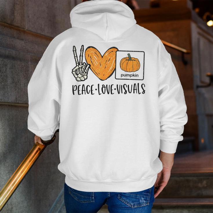 Peace Love Visuals Sped Teacher Pumpkin Skeleton Halloween Men Zip Up Hoodie Back Print, funny gift Peace Love Visuals Sped Teacher Pumpkin Skeleton Halloween Men Zip Up Hoodie Back Print, funny gift