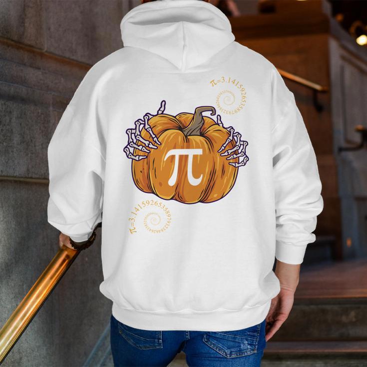 Pi Day Pumpkin Pi Math Teacher Halloween Costume Men Zip Up Hoodie Back Print, funny gift