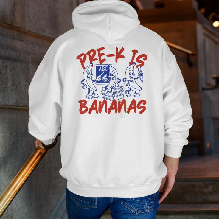 Pre-K Is Bananas Teacher Back To School Chaos Coordinator Men Zip Up Hoodie Back Print, funny gift