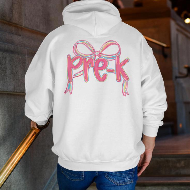 Preppy Pre k Back To School Pre-k Teachers Girls Cute Bow Men Zip Up Hoodie Back Print, funny gift Preppy Pre k Back To School Pre-k Teachers Girls Cute Bow Men Zip Up Hoodie Back Print, funny gift