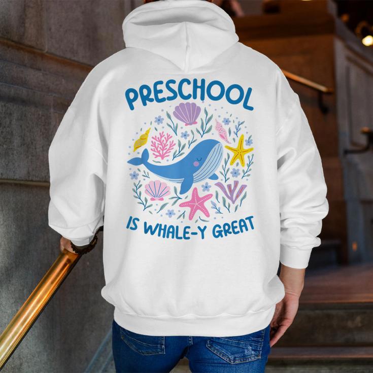 Preschool Is Whale-y Great Preschool Teacher Men Zip Up Hoodie Back Print, funny gift Preschool Is Whale-y Great Preschool Teacher Men Zip Up Hoodie Back Print, funny gift