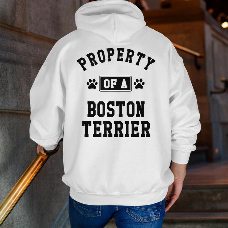 Property Of Boston Terrier Boston Terrier Shirt Men Zip Up Hoodie Back Print, funny gift