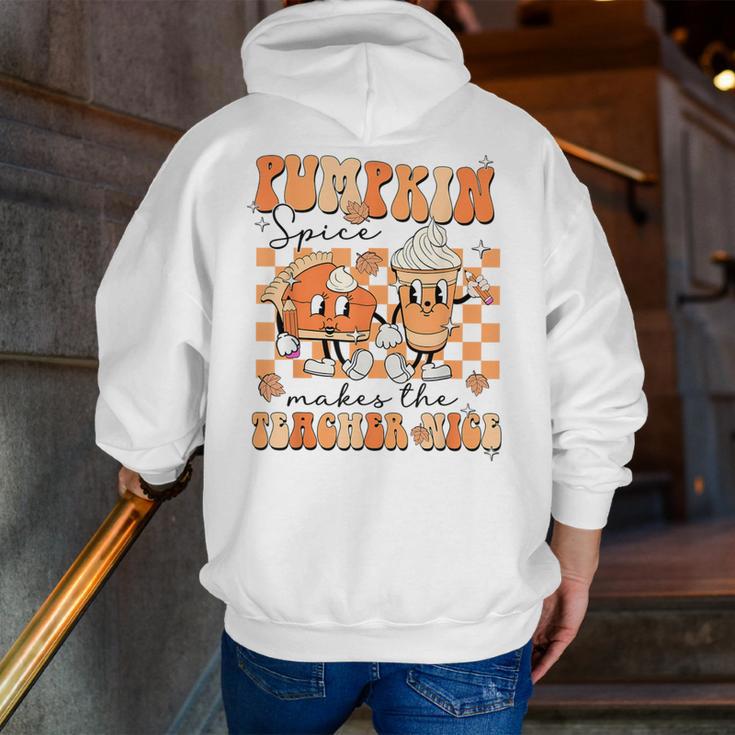 Pumpkin Spice Makes The Teacher Nice Teacher Graduation Men Zip Up Hoodie Back Print, funny gift