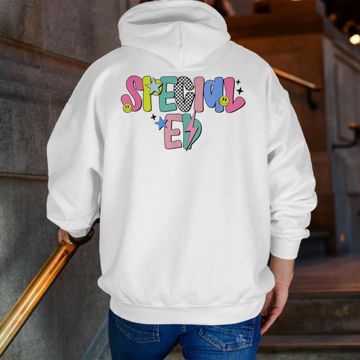 Retro Checkered Special Education Teacher Back To School Men Zip Up Hoodie Back Print, funny gift Retro Checkered Special Education Teacher Back To School Men Zip Up Hoodie Back Print, funny gift