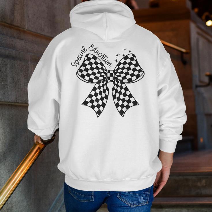 Retro Special Education Squad Coquette Bow SPED Teacher Men Zip Up Hoodie Back Print, funny gift
