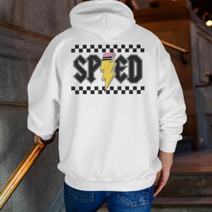 Retro SPED Teacher Pencil Lightning Bolt Back To School Men Zip Up Hoodie Back Print, funny gift Retro SPED Teacher Pencil Lightning Bolt Back To School Men Zip Up Hoodie Back Print, funny gift