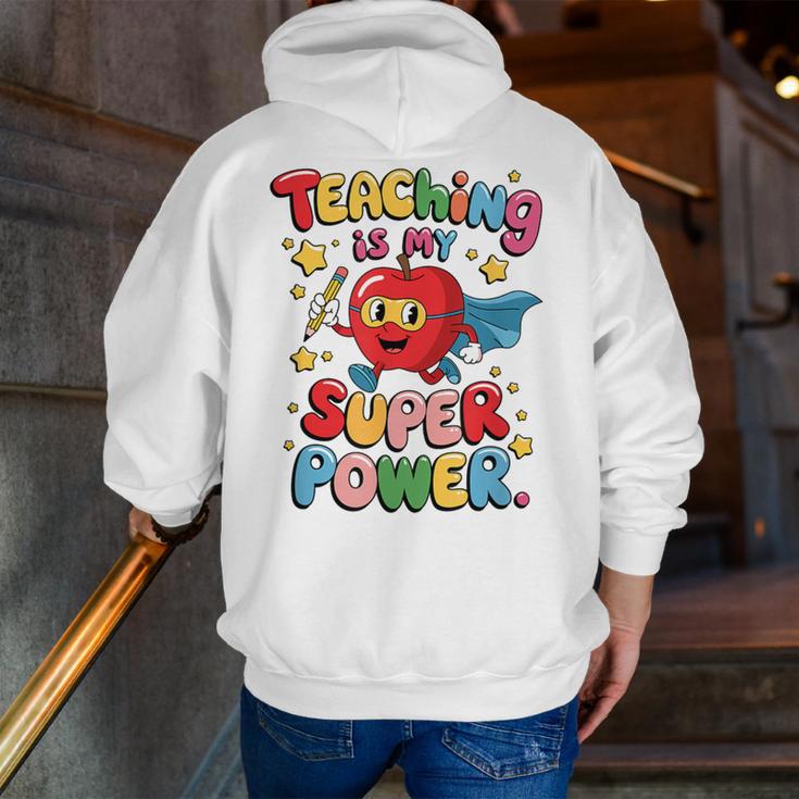 Retro Teaching Is My Superpower Apple Teacher Appreciation Men Zip Up Hoodie Back Print, funny gift Retro Teaching Is My Superpower Apple Teacher Appreciation Men Zip Up Hoodie Back Print, funny gift