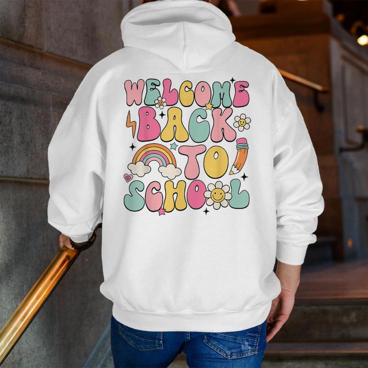 Retro Welcome Back To School Teacher Appreciation Boys Girls Men Zip Up Hoodie Back Print, funny gift Retro Welcome Back To School Teacher Appreciation Boys Girls Men Zip Up Hoodie Back Print, funny gift