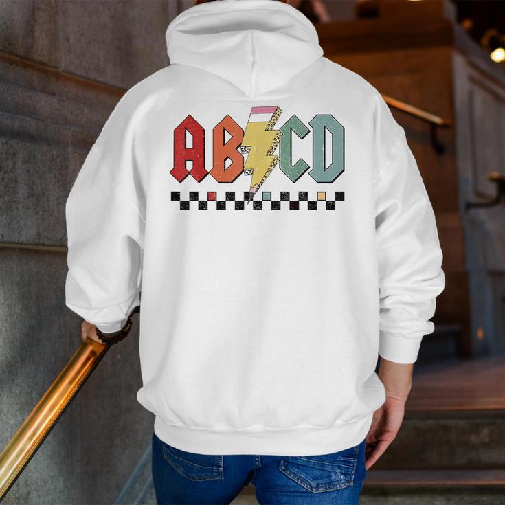 Rock Abcd Back To School Abcd Preschool Teacher Appreciation Men Zip Up Hoodie Back Print, funny gift Rock Abcd Back To School Abcd Preschool Teacher Appreciation Men Zip Up Hoodie Back Print, funny gift