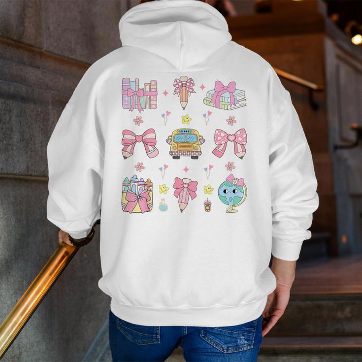 School Pencils And Bows Teacher Bow Coquette Pencil Girls Men Zip Up Hoodie Back Print, funny gift School Pencils And Bows Teacher Bow Coquette Pencil Girls Men Zip Up Hoodie Back Print, funny gift