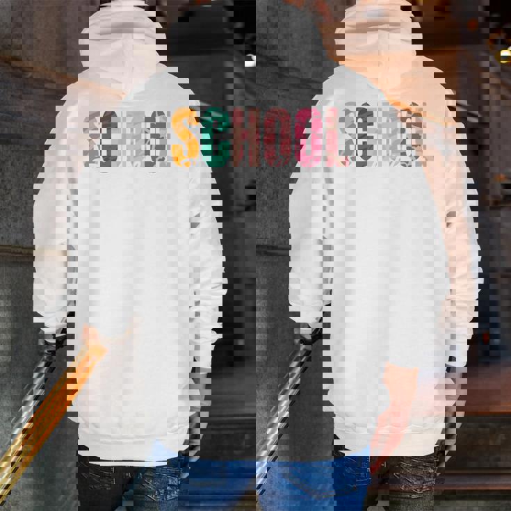 School Psychologist Rainbow Psychology Teacher Men Zip Up Hoodie Back Print, funny gift