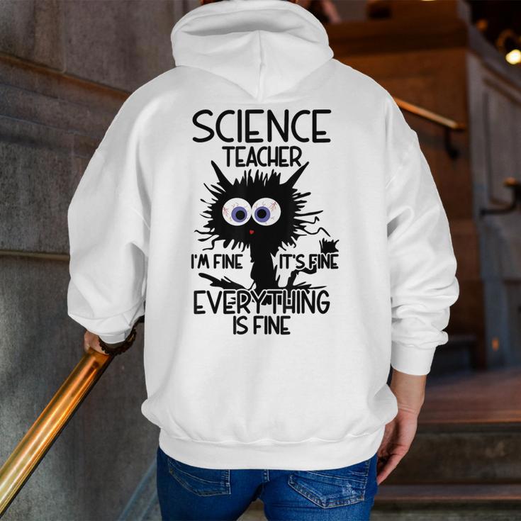 Science Teacher Appreciation Merch -Adults -Youth Grey Classic Fit Modern Science Theme Cartoon Men Zip Up Hoodie Back Print, Science Teacher Hoodies, funny gift