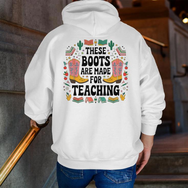 These Boots Are Made Teaching Western Cowboy Teacher Men Zip Up Hoodie Back Print, funny gift These Boots Are Made Teaching Western Cowboy Teacher Men Zip Up Hoodie Back Print, funny gift