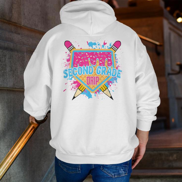 Second Grade Drip Ice Cream Home Plate Baseball Teachers Kid Men Zip Up Hoodie Back Print, funny gift Second Grade Drip Ice Cream Home Plate Baseball Teachers Kid Men Zip Up Hoodie Back Print, funny gift