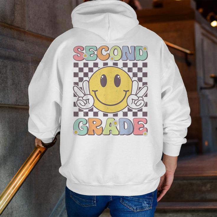 Second Grade Teachers Boys Girls Smile Face 2nd Grade Team Men Zip Up Hoodie Back Print, funny gift