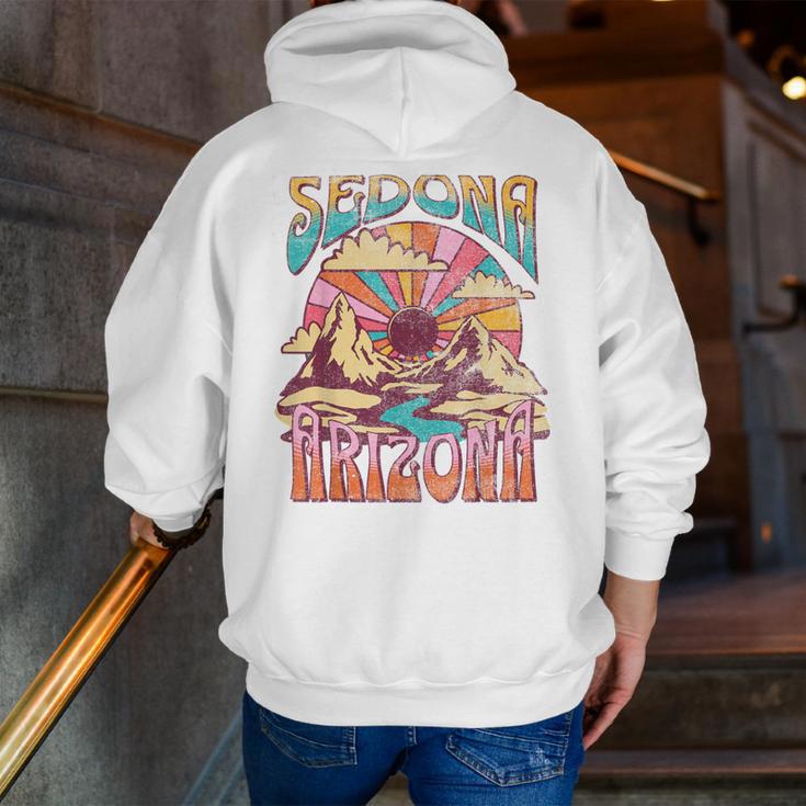 Sedona Arizona Nature Hiking Mountains Outdoors Vintage Men Zip Up Hoodie Back Print, funny gift