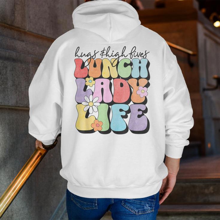 Soul Bleach Teacher Staff First Day Of School Last Hugs & High Fives Lunch Lady Vibes Blue Classic Fit Men Zip Up Hoodie Back Print, funny gift Soul Bleach Teacher Staff First Day Of School Last Hugs & High Fives Lunch Lady Vibes Blue Classic Fit Men Zip Up Hoodie Back Print, funny gift