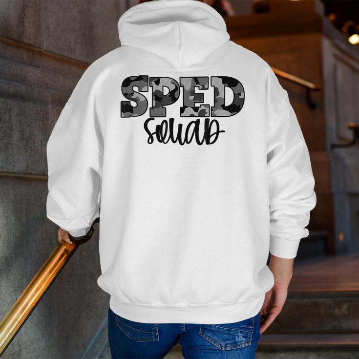 Special Education Squad Camo SPED Teacher Men Zip Up Hoodie Back Print, funny gift