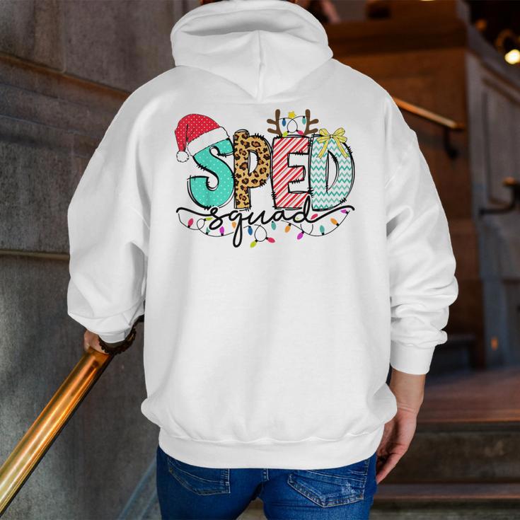SPED Squad Special Education Teacher Autism Christmas Women Men Zip Up Hoodie Back Print, funny gift